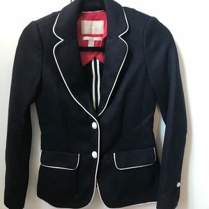 NWOT Banana Republic Navy Piped Blazer in 00